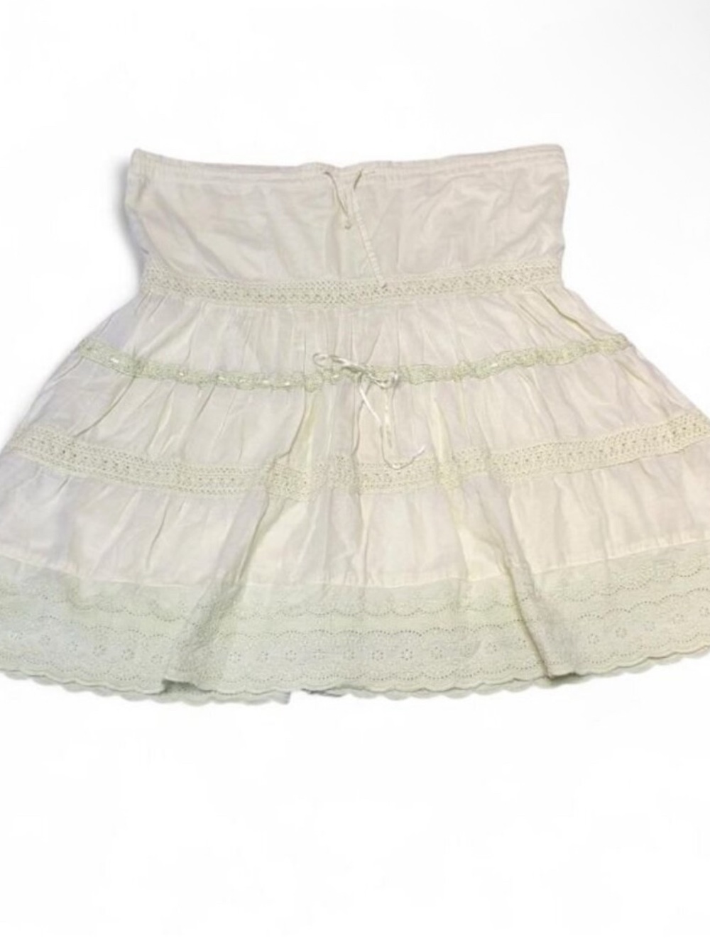 Vintage Y2K Tiered Ruffled Babydoll Tube Top Women's Medium Fairy Summer Boho